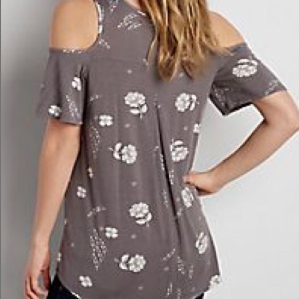 Floral cold shoulder top - Picture 3 of 7